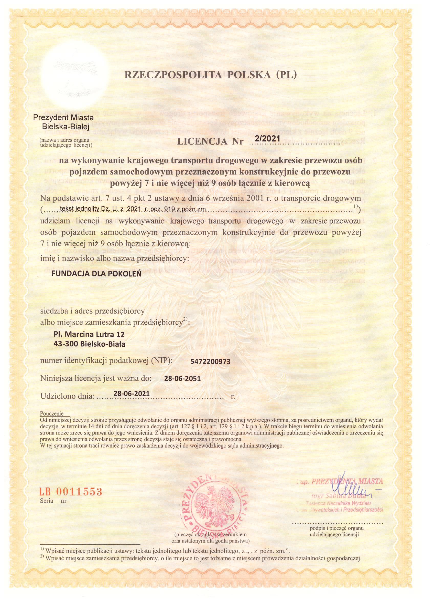 Licencja 1